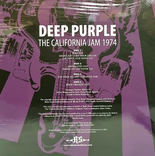 Deep Purple Deep Purple At The California Jam - Signed Edition UK